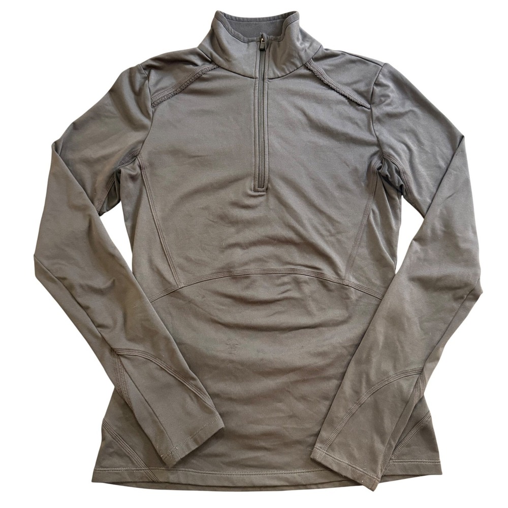 Athleta Gray Quarter Zip Long Sleeve Athletic Pullover Top Women's XS